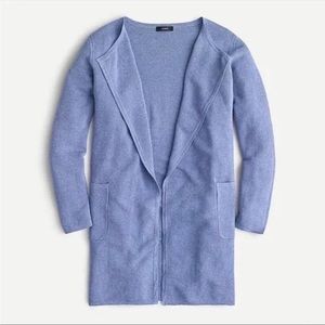 J. Crew Juliette Collarless Sweater Blazer Size Small in Blue Linen Cardigan